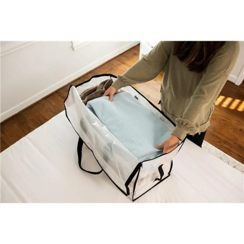 ClearSpace Large Moving Storage Bags Set of 6 with Zippers Handles Backpack Stra